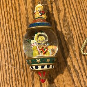 Teddy Bear Glitter Snow Globe Ornament